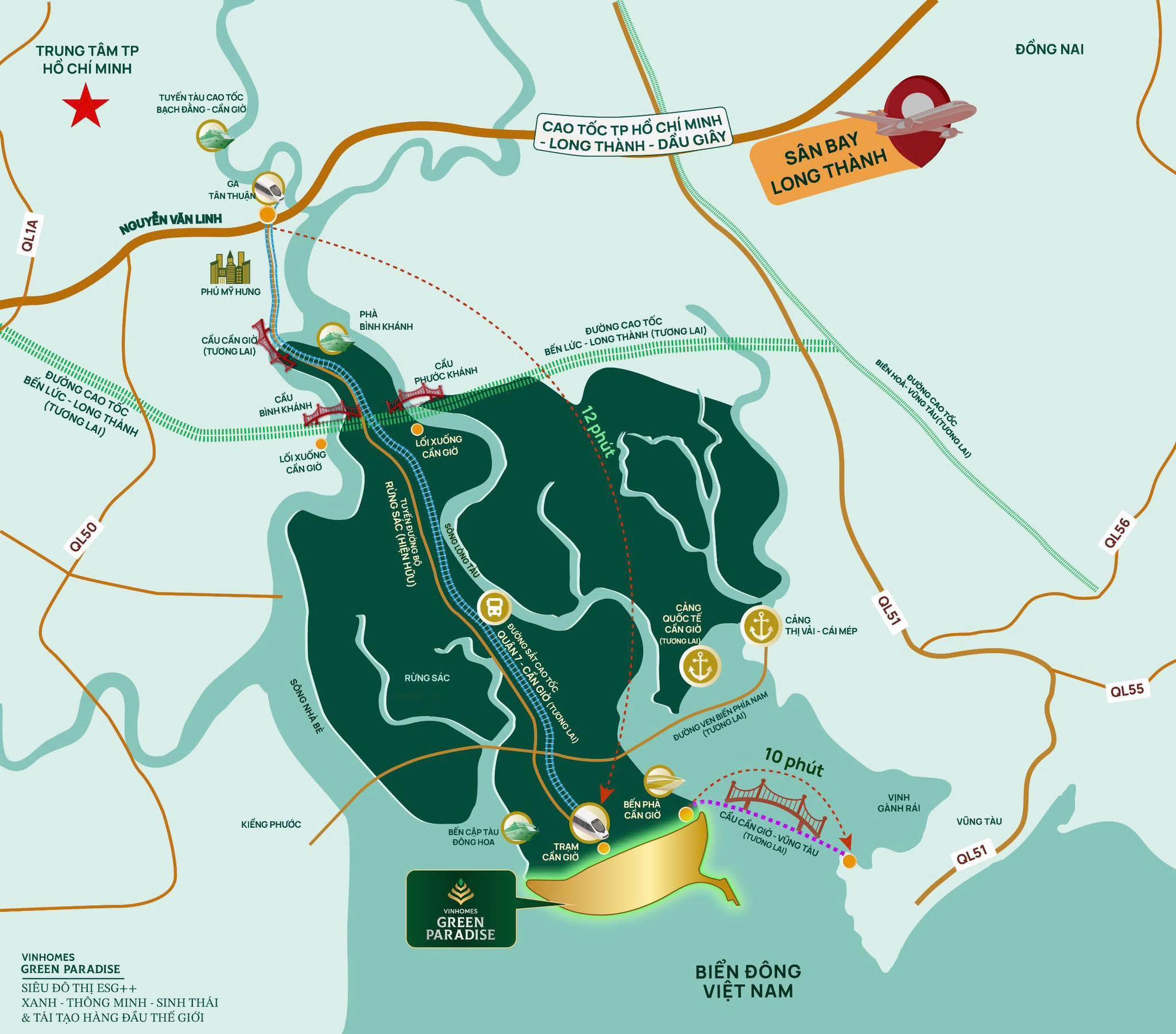 Ví trí dự án Vinhomes Green Paradise trên bản đồ